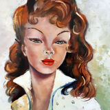Portrait of a beautiful redhead pin-up