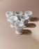 Vintage Marble Egg Cups Set of 6 in Grey and White Marble – Handcarved, Mid-Century Italy Tableware