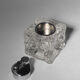 Briquet en verre en forme de cube de glace, années 1970