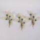 Set of 3 Vintage 1950s Wall Sconces in Floral Style, Italian Design