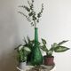 Carafe italienne en verre empoli verte au motif de bulles