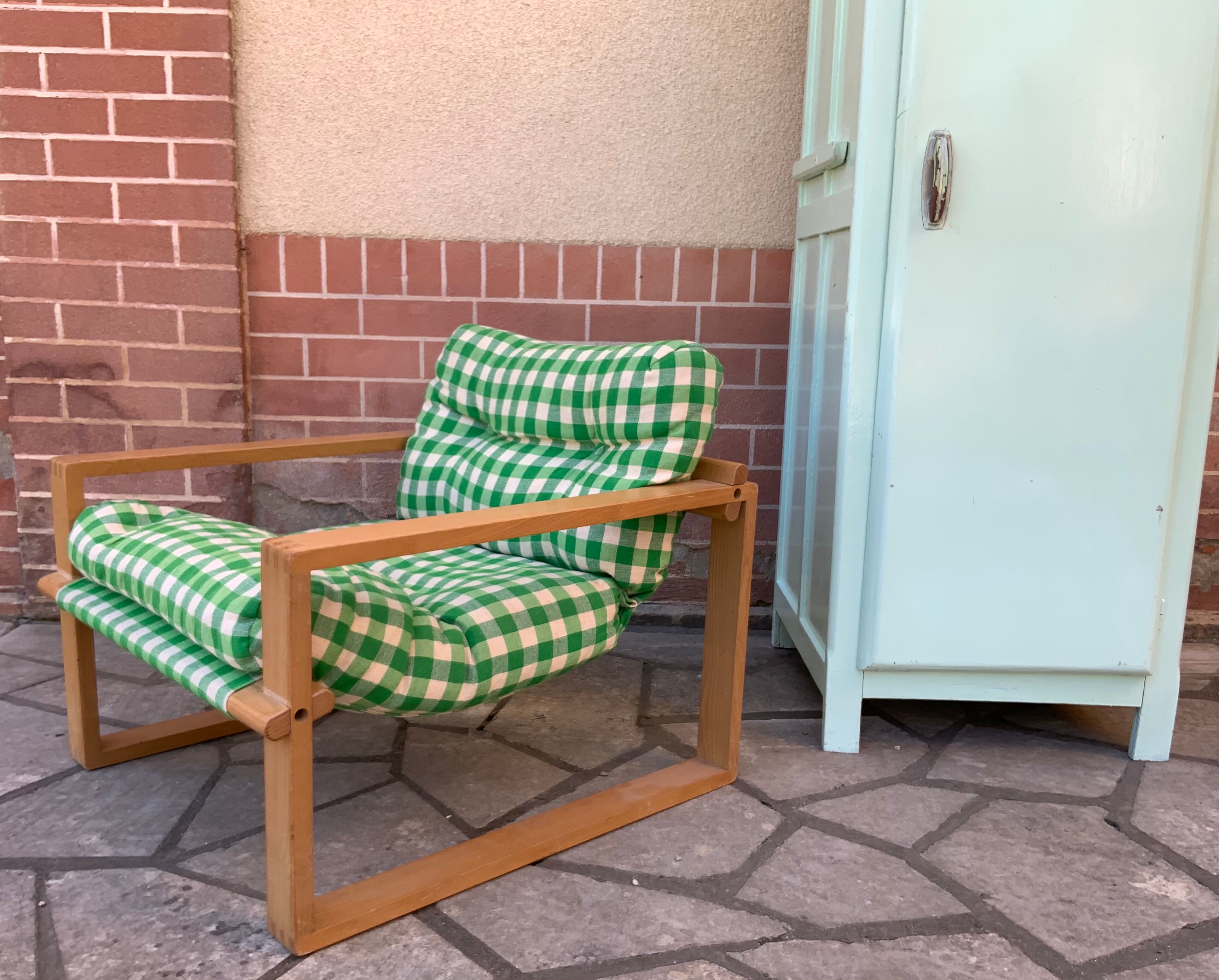 Vintage pine armchair