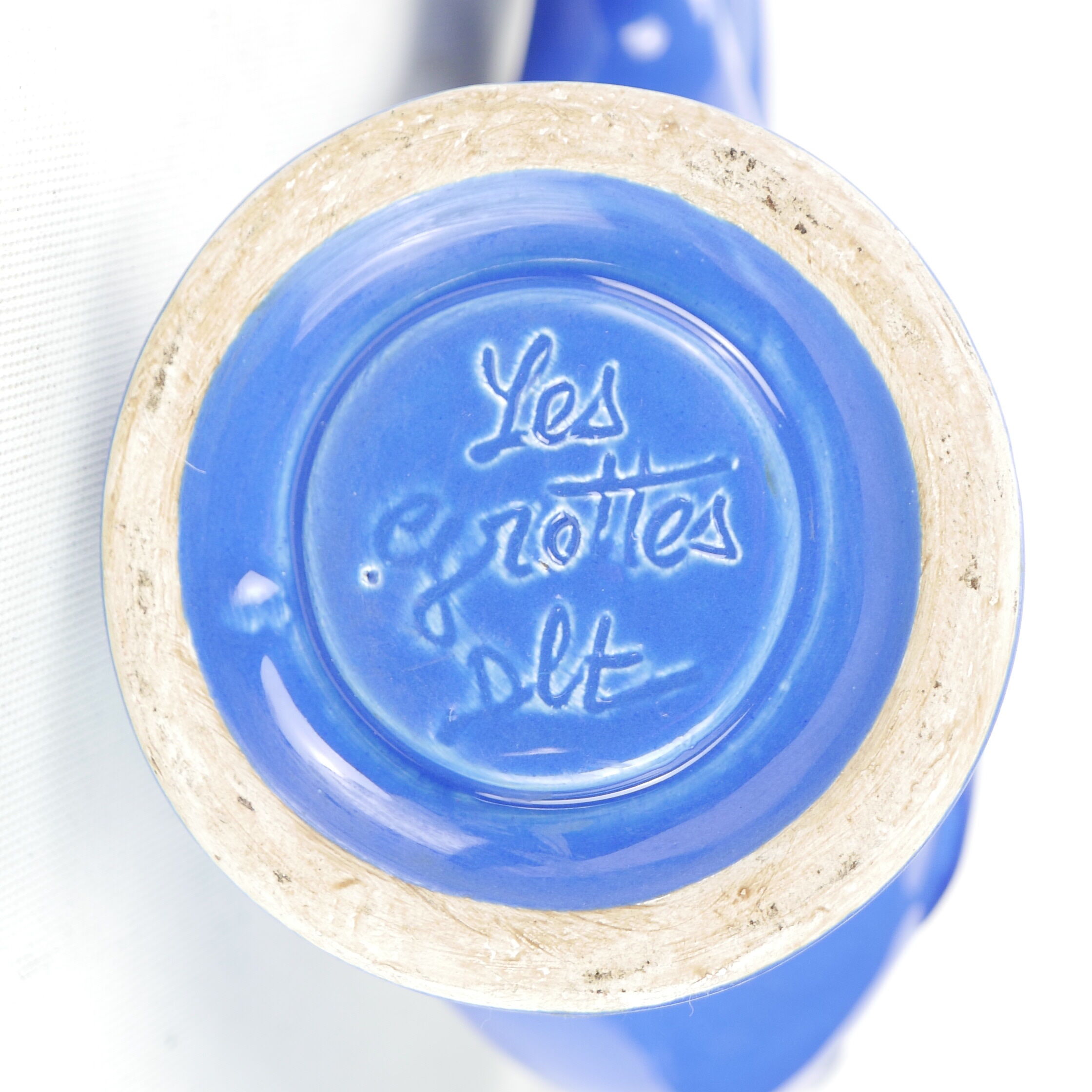 Vintage blue ceramic rooster edited by The Caves of Dieulefit