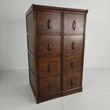 Armoire à archives double en chêne massif – Pays-Bas, 1920–1940