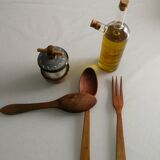 Trio of vintage wooden cutlery
