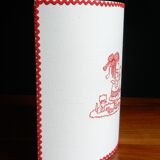 Wall lamp childish red embroidery 80s