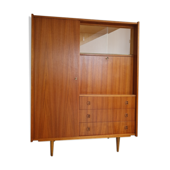 Armoire secrétaire pieds compas vintage