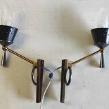 Polished varnished bronze wall lights from the Lunel house - 1950s