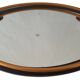 Old Superb Art Deco Style Tray Mirror Handle In Leather Or Faux Vintage