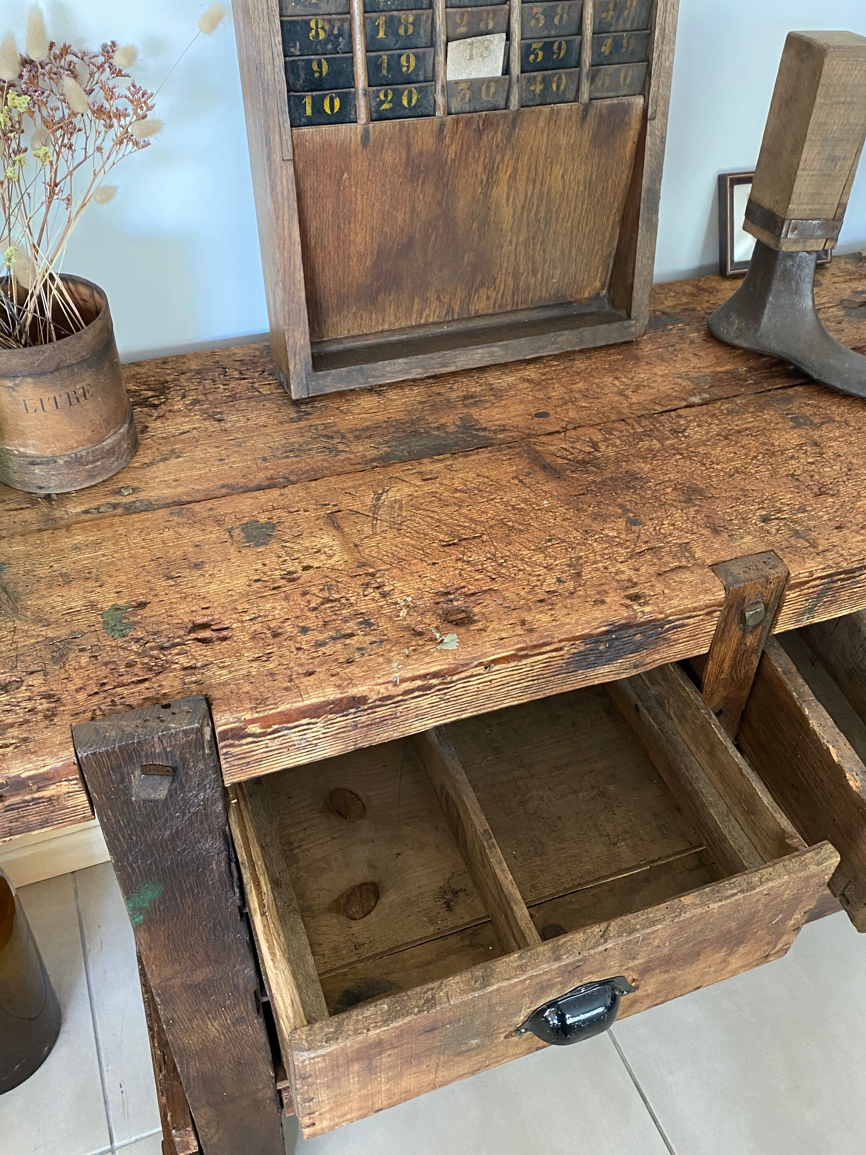 Old wooden workbench