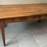 Large vintage farmhouse table from the 50s in solid wood (oak)