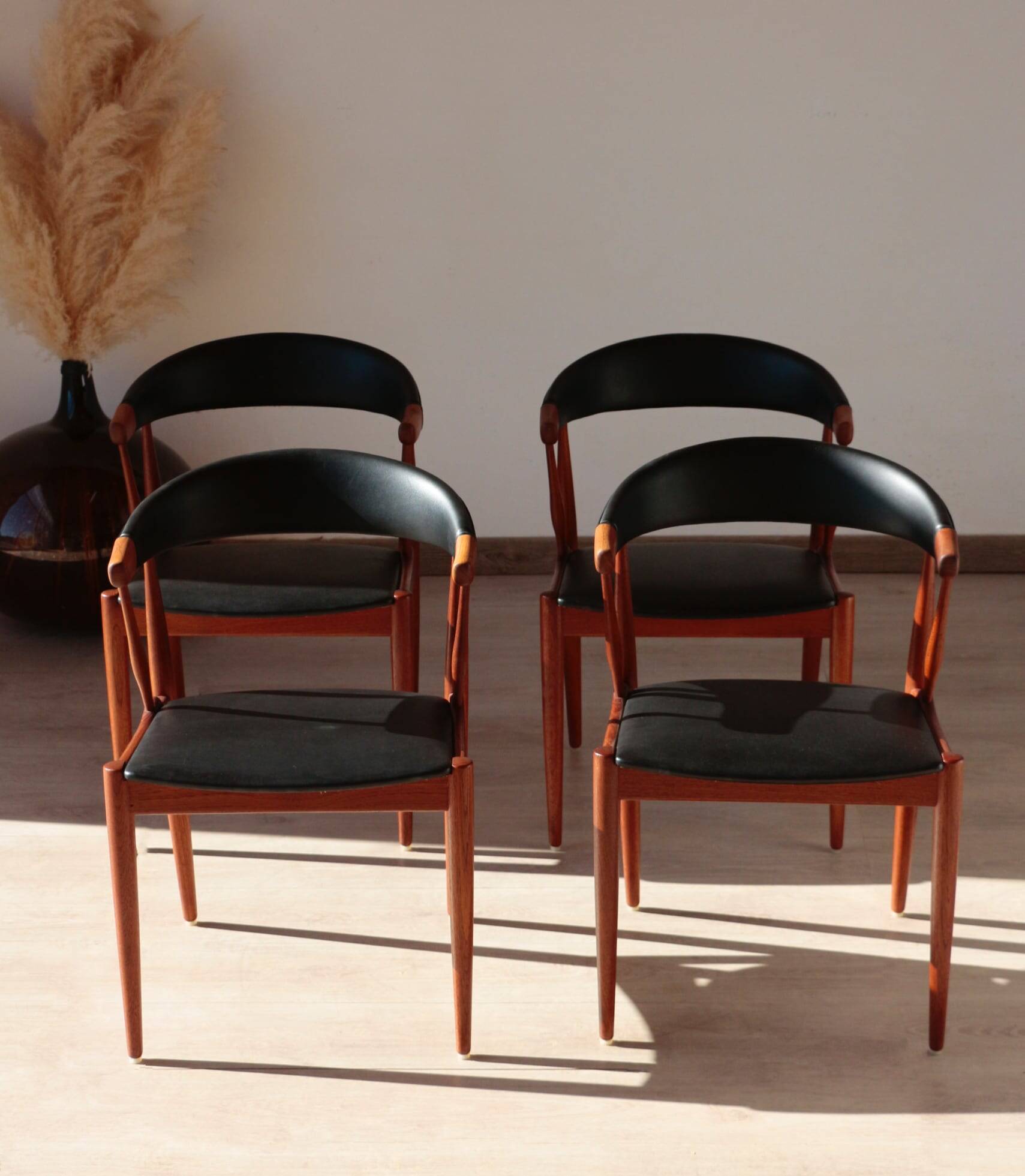 Set of 4 Johannes Andersen Scandinavian teak armchairs, 1960s