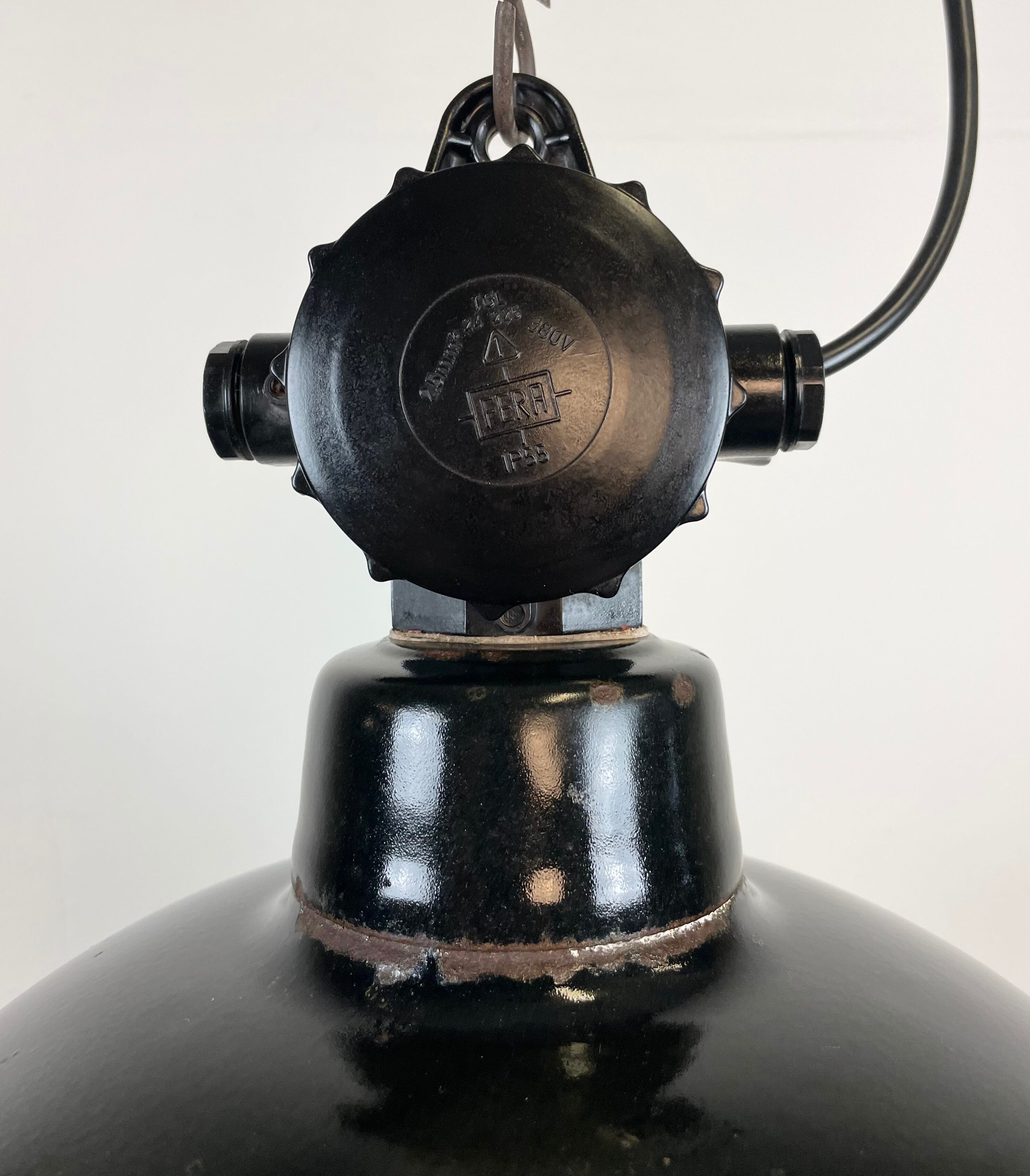 East German Enamel Factory Light By Lbd Veb Leuchtenbau Dresden, 1950s