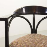 4 Wooden Black Lacquered Thonet Triangle Dining Chairs Model 87, 1980s