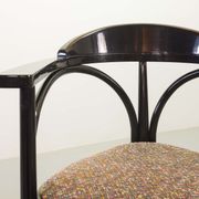 4 Wooden Black Lacquered Thonet Triangle Dining Chairs Model 87, 1980s