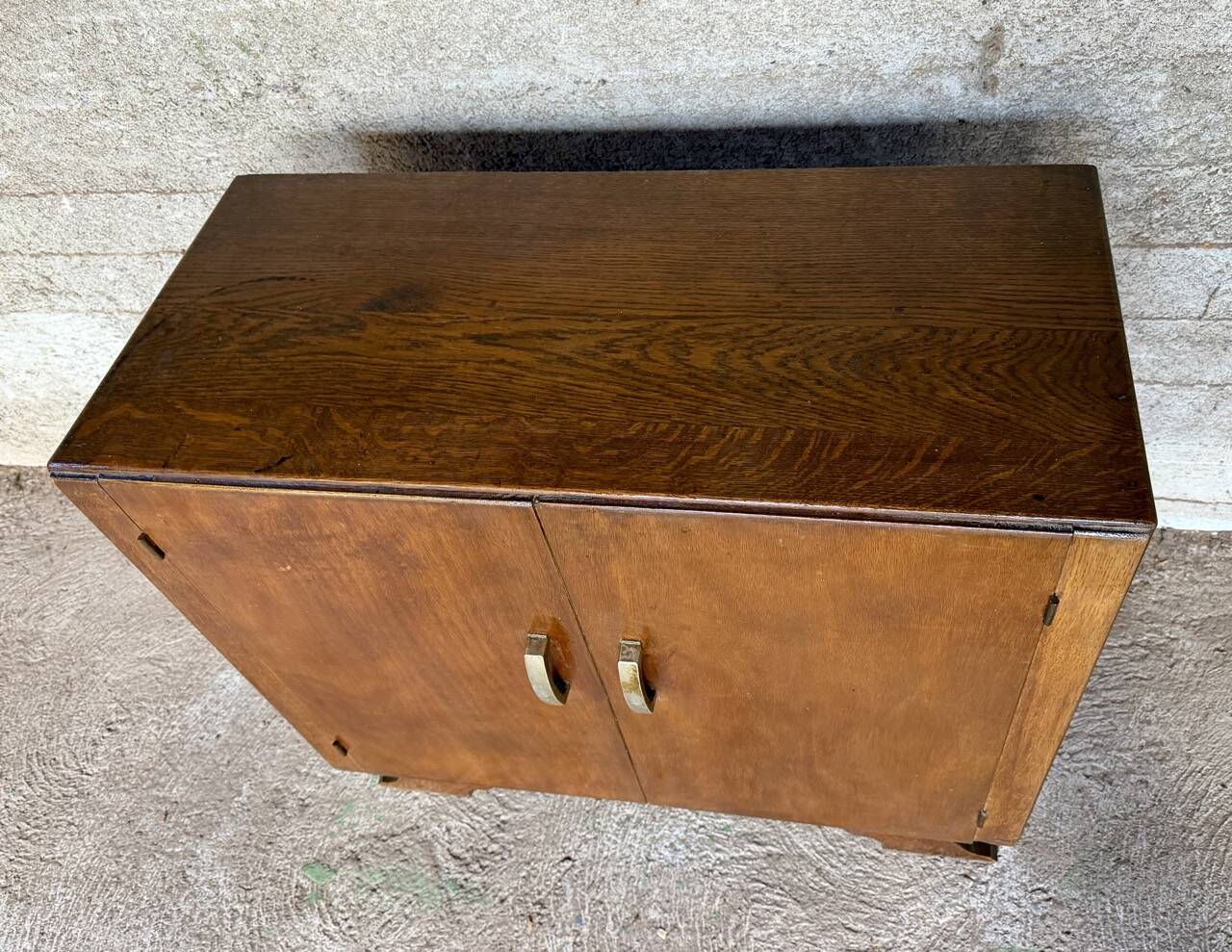 ✨🪵 Vintage honey oak sideboard – 2 doors – Art Deco style 🪵✨