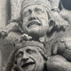 Print black and white silver photograph bas-relief of a twentieth century church