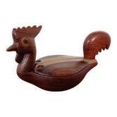 Danish filigree teak, oak, and rosewood box, 1960s