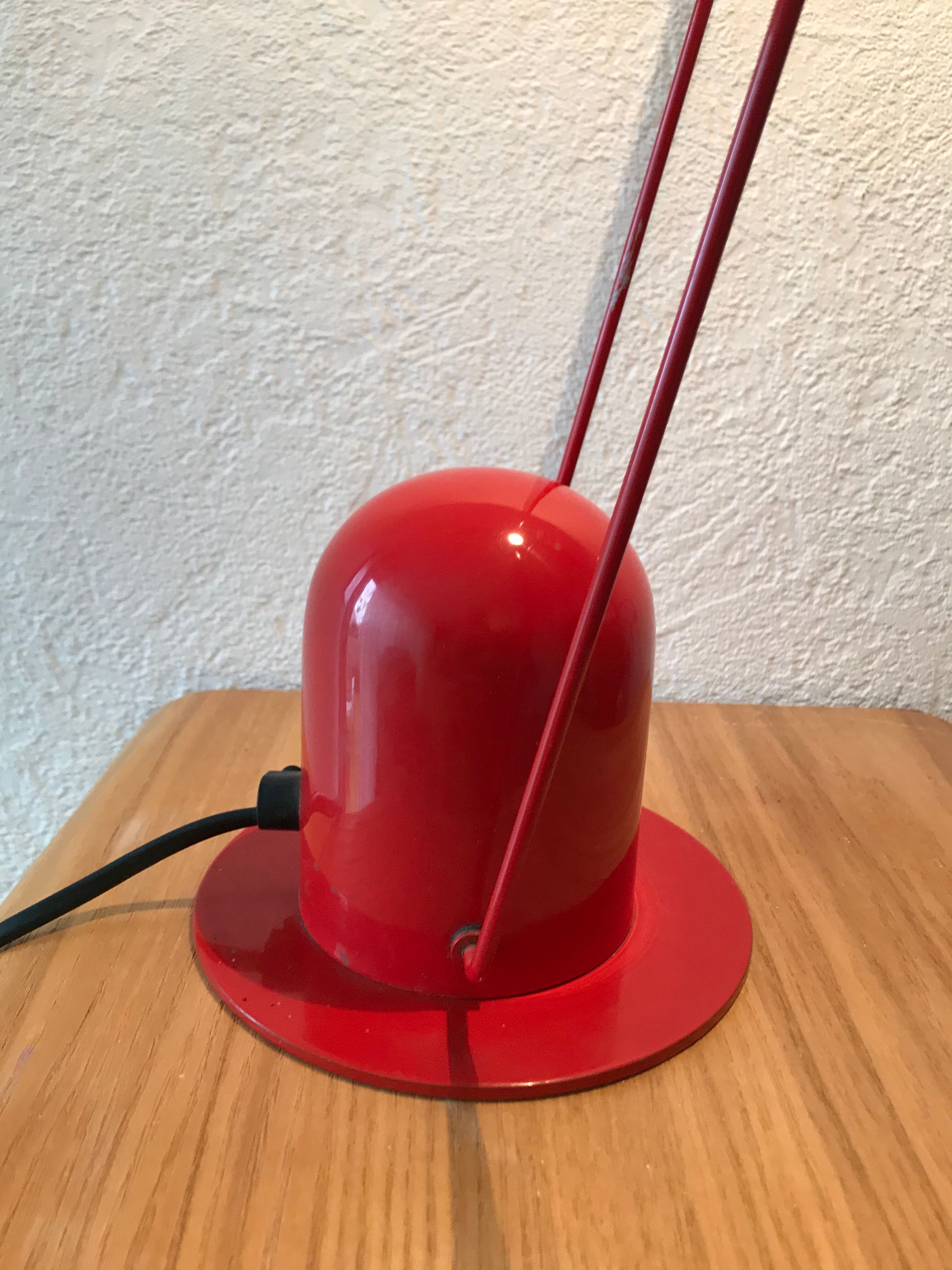 Vintage red articulated lamp
