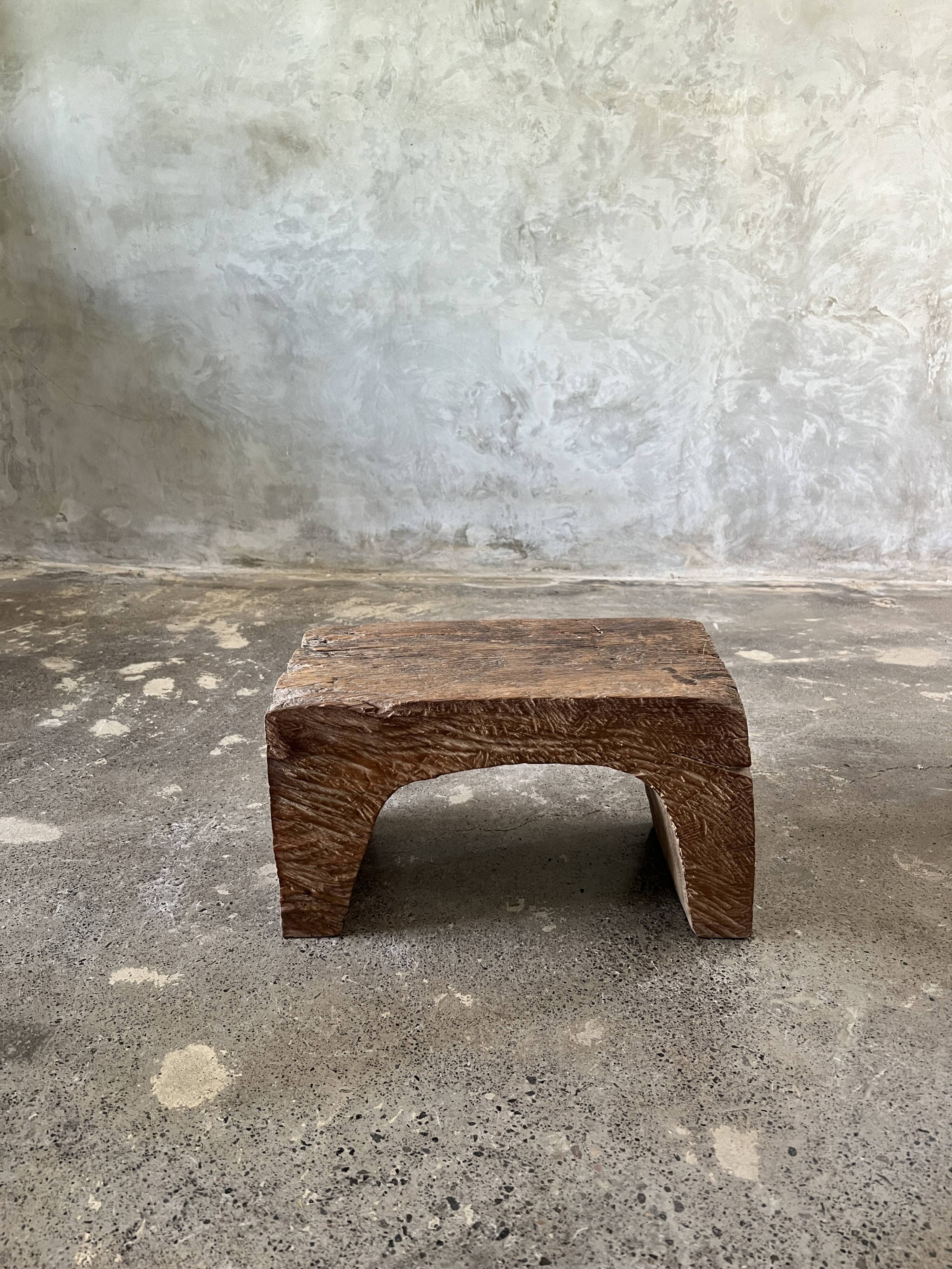 Low stool in old Asian monoxyl teak