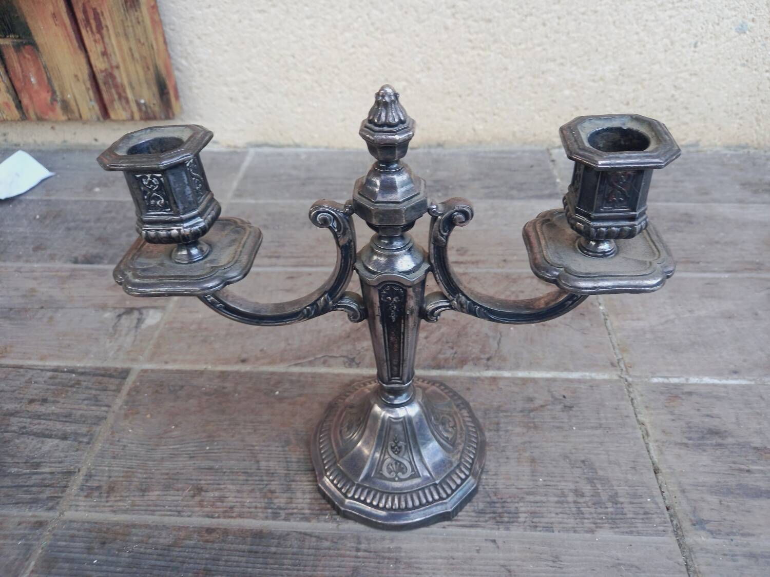 Silver-plated metal chandelier, 1925