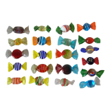 Set of 21 old Murano glass candies knife holders
