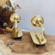 Pair of wall lights in brass and moulded bubble glass, style Helena Tynell.