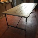 Wood and iron dining table