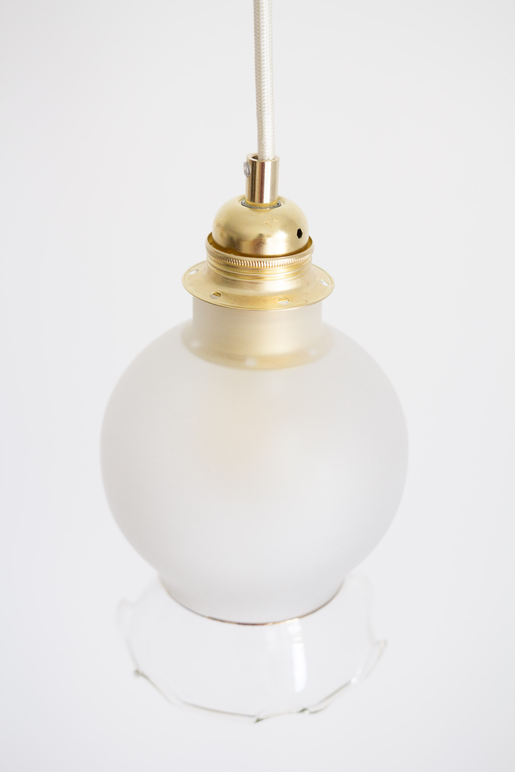 Pendant lamp from upcycled vintage glass lampshade