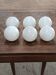 set of 6 antique globes in white opaline