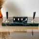 Perpetual calendar with vintage pen holder black gold marble effect