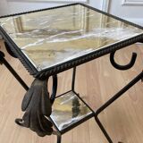 side table pedestal table wrought iron plant holder