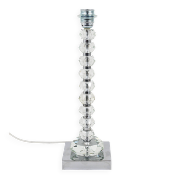 Deux lampes de table Bakalowits avec énormes cristaux facettés en diamant, Autriche, années 1970