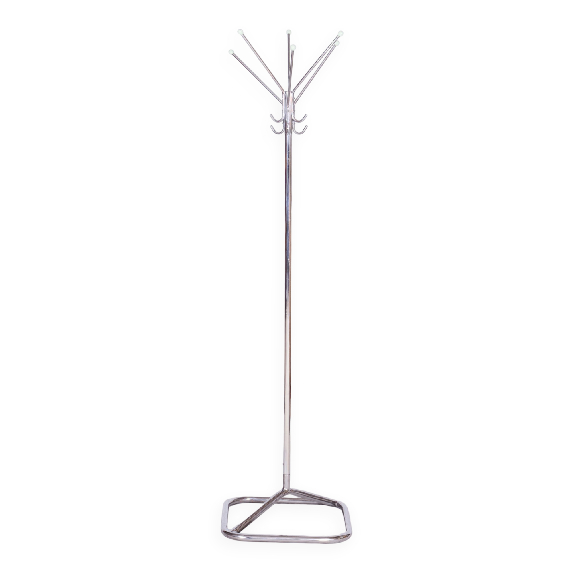 Portemanteau Bauhaus restauré, acier chromé, Tchéquie, années 1930