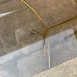 Table à manger en laiton et verre, Italie 1970