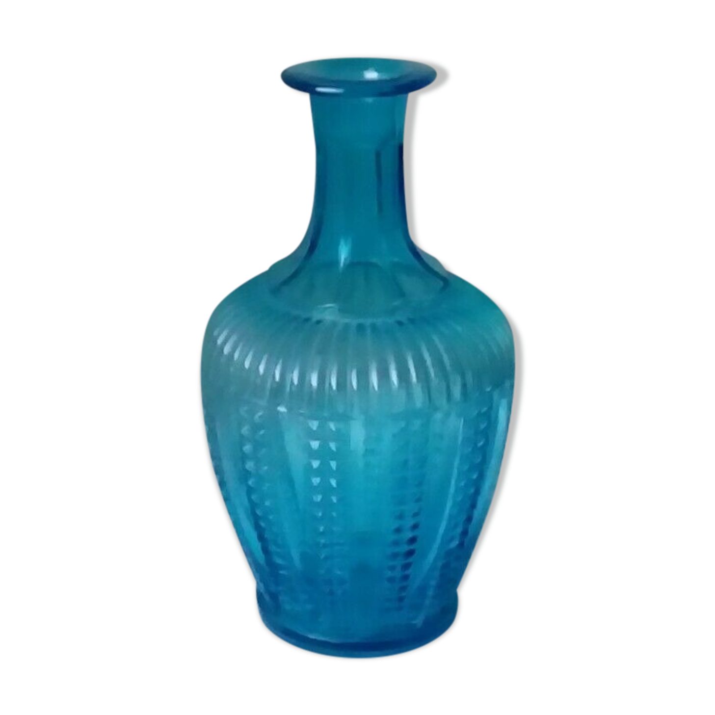 Blue glass decanter