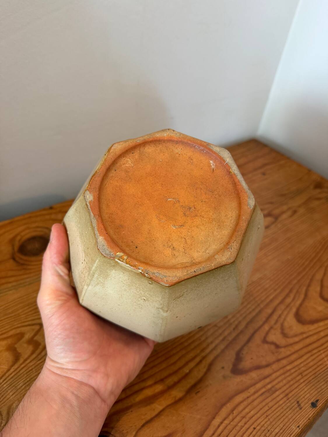 Scandinavian studio vase in flamed stoneware with drip decorations.