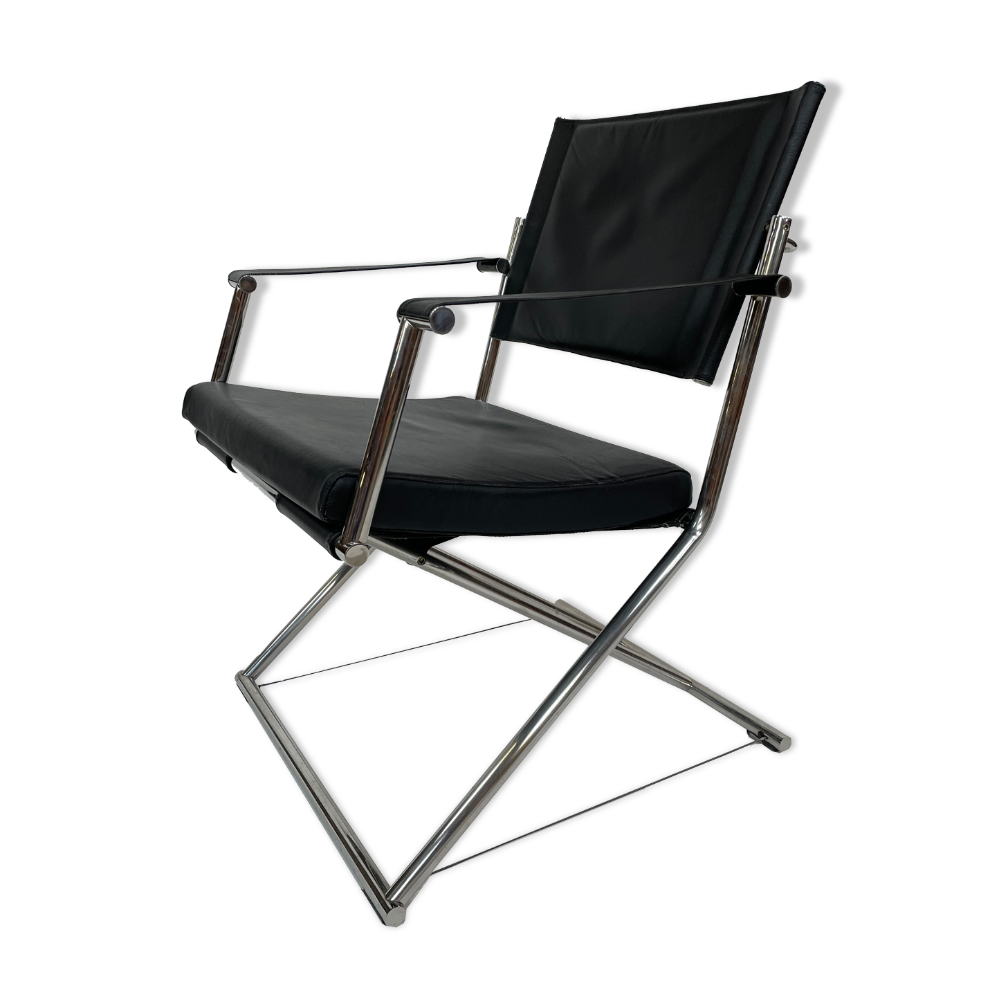 Vintage Sleek Modern Euroka Folding Campaign Lounge Chair by Mark Singer for Melamede