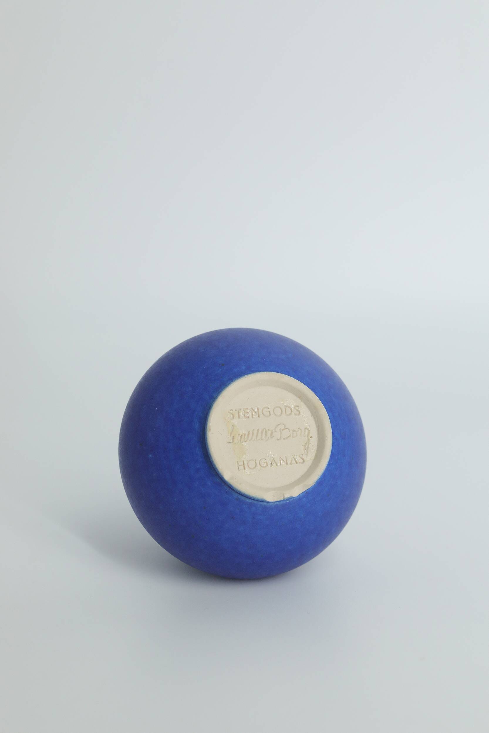 Scandinavian cobalt stoneware vase by Gunnar Borg for Höganäs.