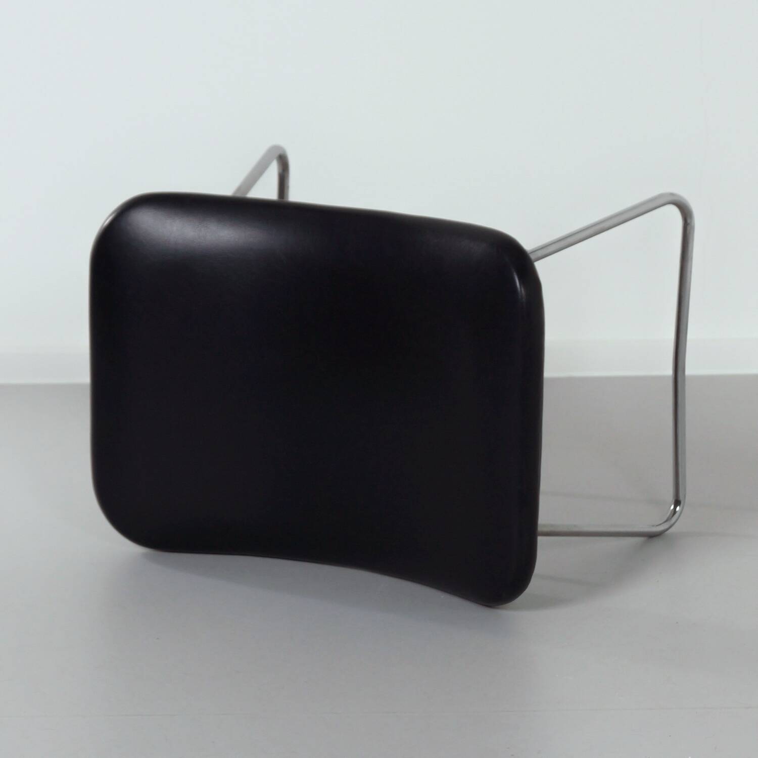 Vintage footstool by rudolf wolf & j.h. rohe for rohe noordwolde, 1960s | black skai