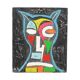 Abstract Owl Painting on Canvas – Contemporary Art – 55 cm