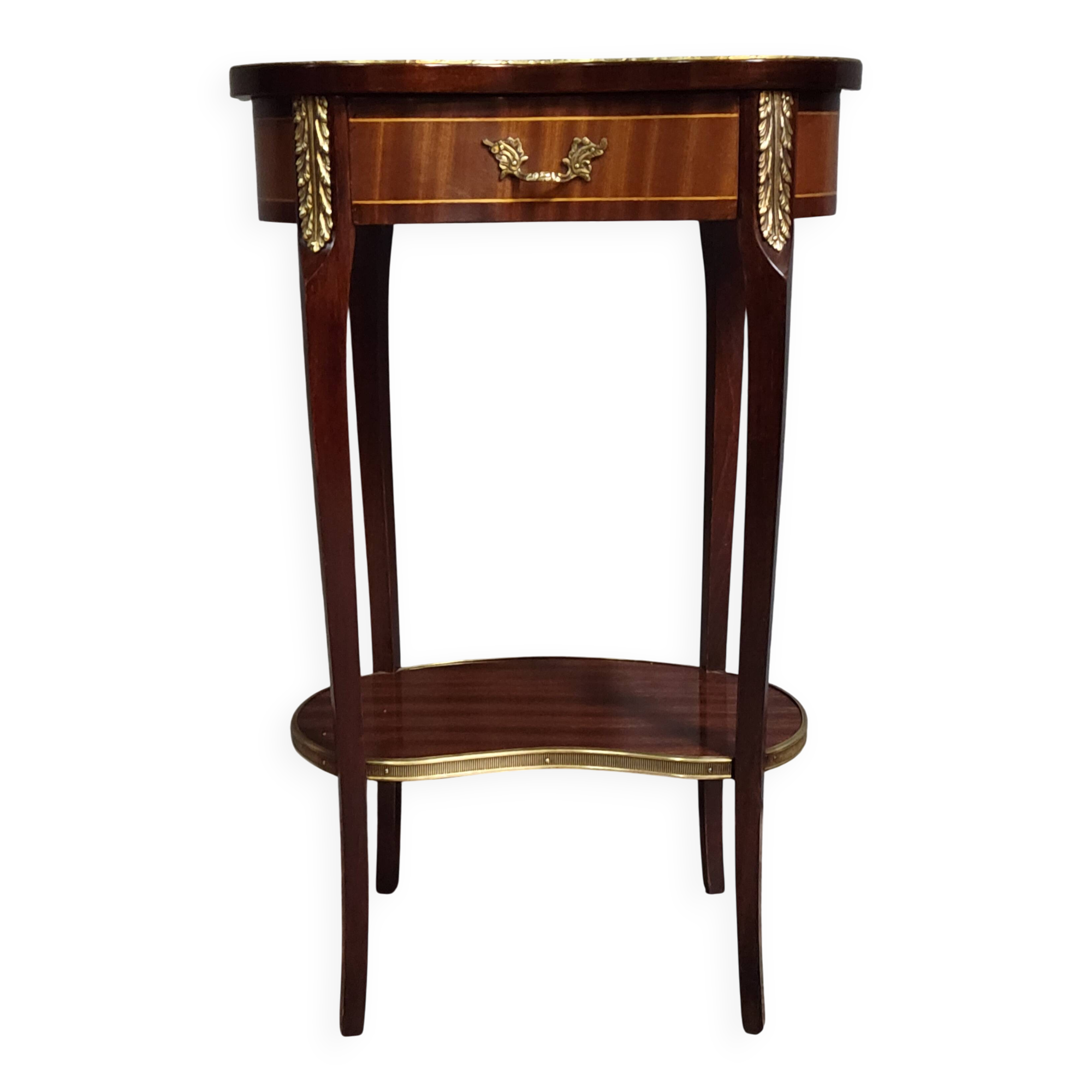 Louis XV style side table, in marquetry.