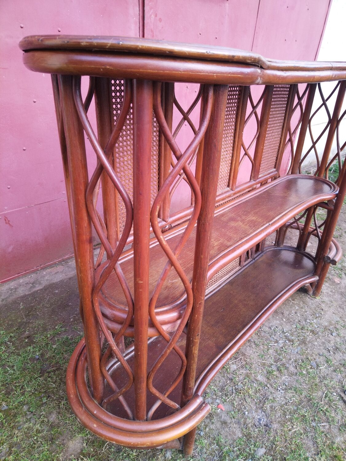 Rattan bar and canning 60's