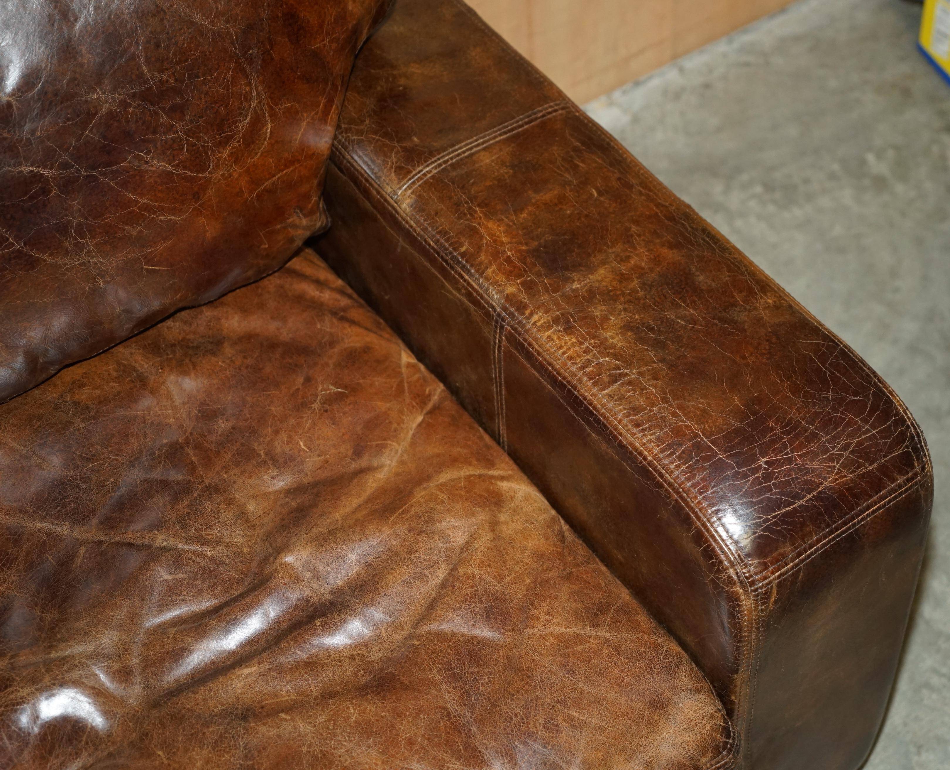 Heritage Biker Halo Soho Vintage leather sofa