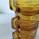 Set of 4 vintage amber glass mugs with textured 70s design