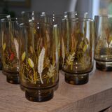 8 amber glasses from the 70s-80s.