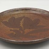 Set of 2 plates in pyrite stoneware with floral decoration h. siegfried, souffle