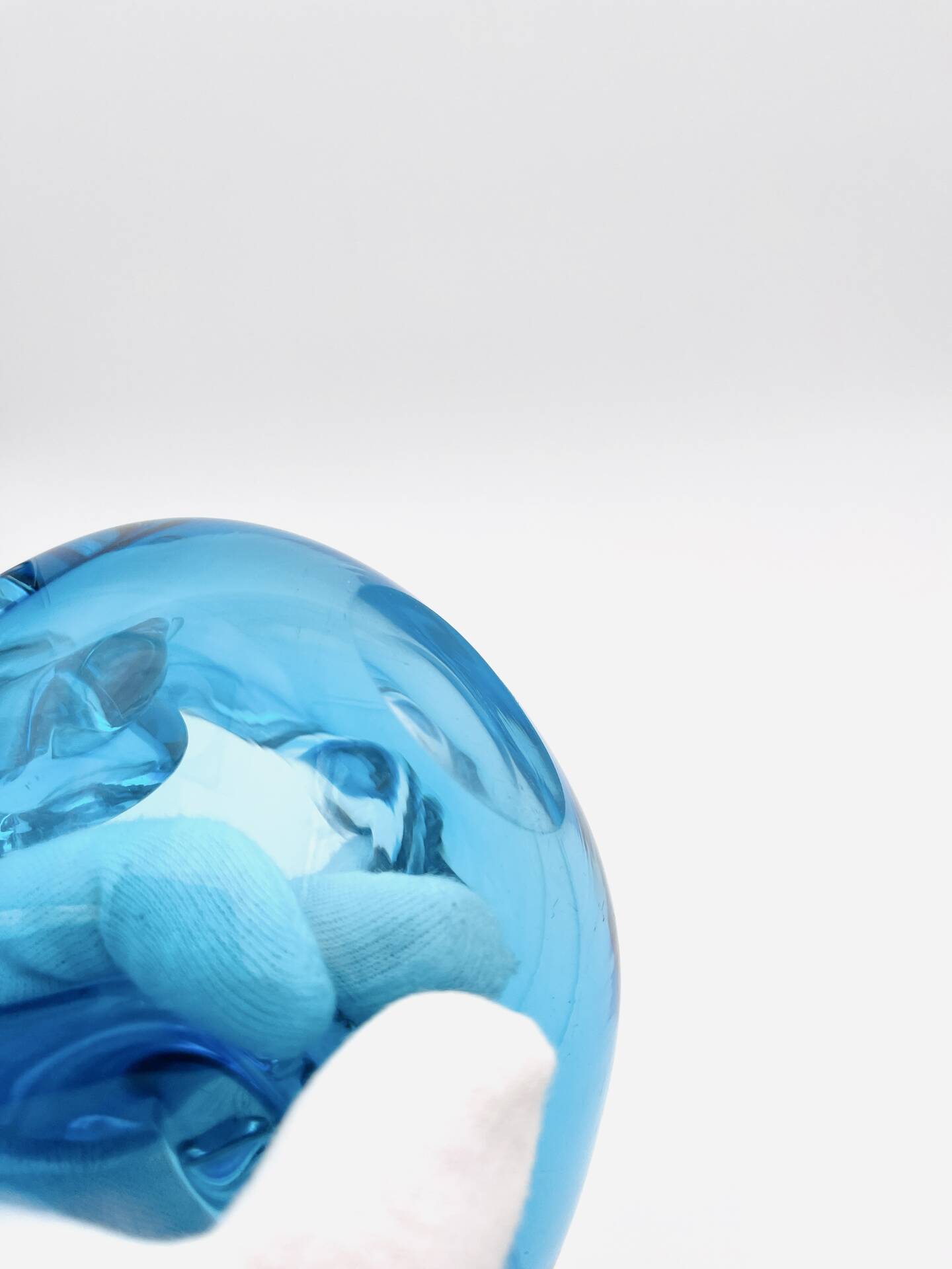 Murano Glass Pocket Vase Flavio Poli Sommerso Blue Aquamarine