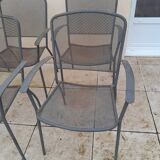 6 vintage garden armchairs iron metal chairs
