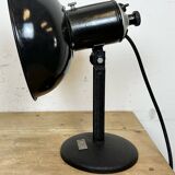 Lampe de table vintage en émail noir, 1950s